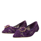 Purple Taormina Lace Crystal Loafers Shoes