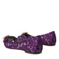 Purple Taormina Lace Crystal Loafers Shoes