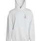 White Cotton Logo Hooded Pullover Sweatshirt Sweater