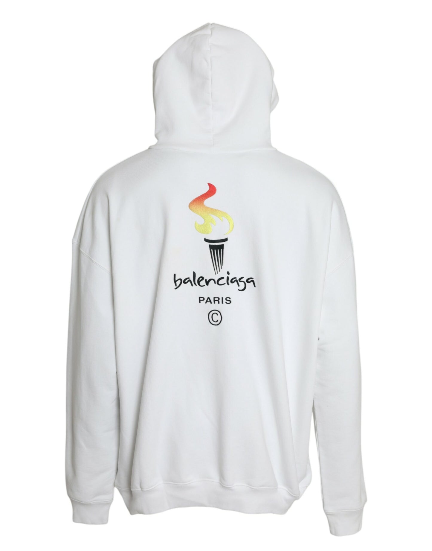 Felpa con cappuccio e logo in cotone bianco