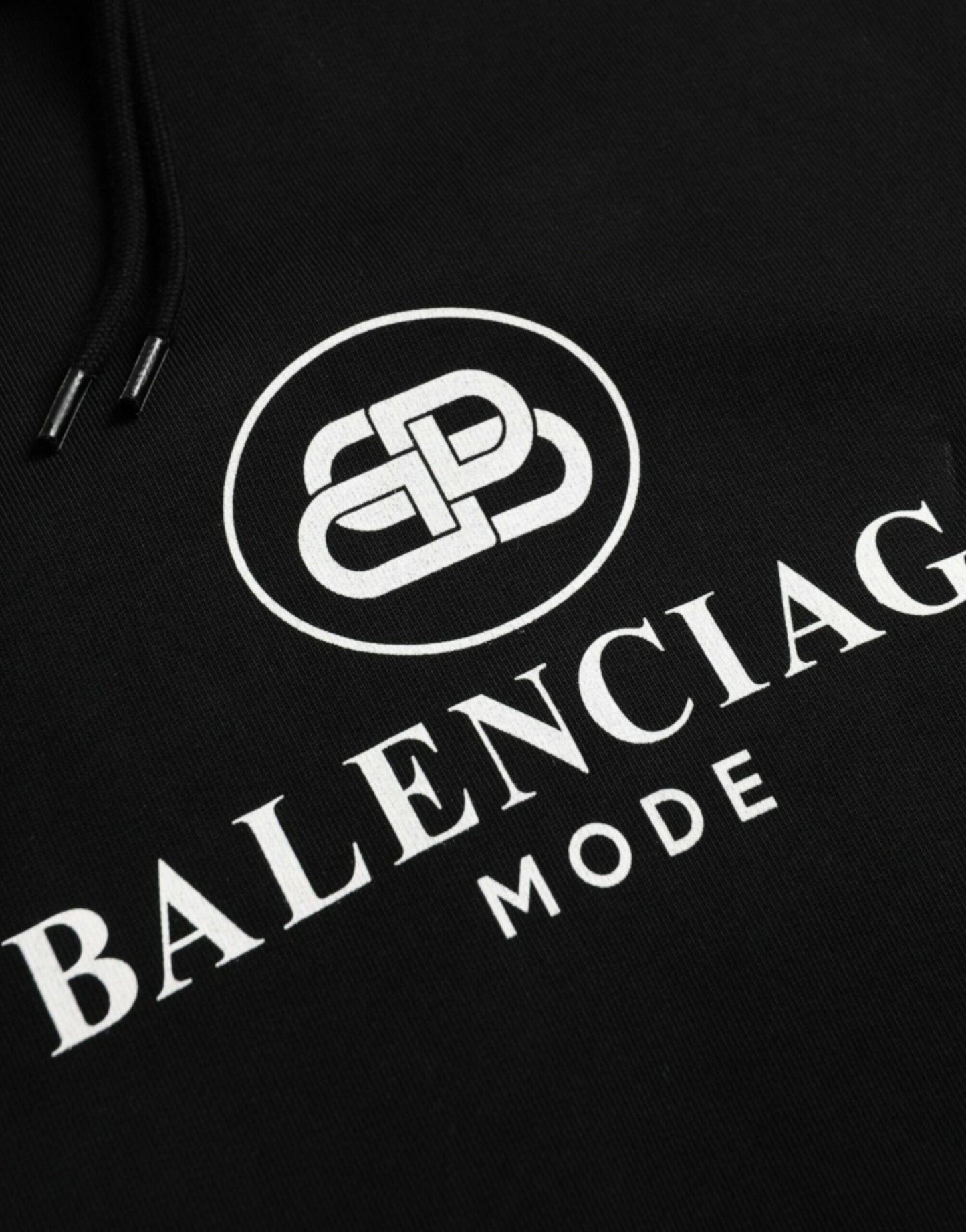 Schwarzer Kapuzenpullover aus Baumwolle mit Logo