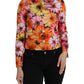 Multicolor Floral Brocade Blazer Coat Jacket