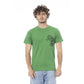T-shirt da uomo in cotone verde