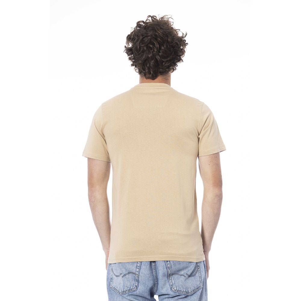 Beiges Herren-T-Shirt aus Baumwolle