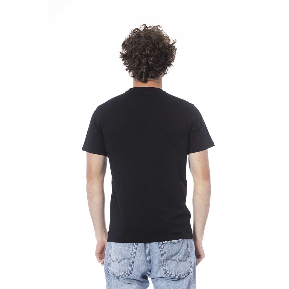 Schwarzes Herren-T-Shirt aus Baumwolle