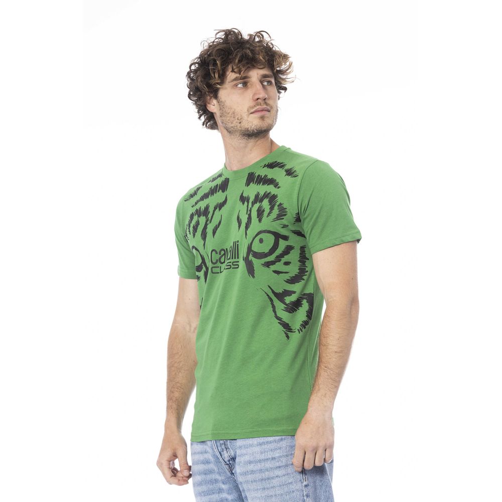 Grünes Herren-T-Shirt aus Baumwolle