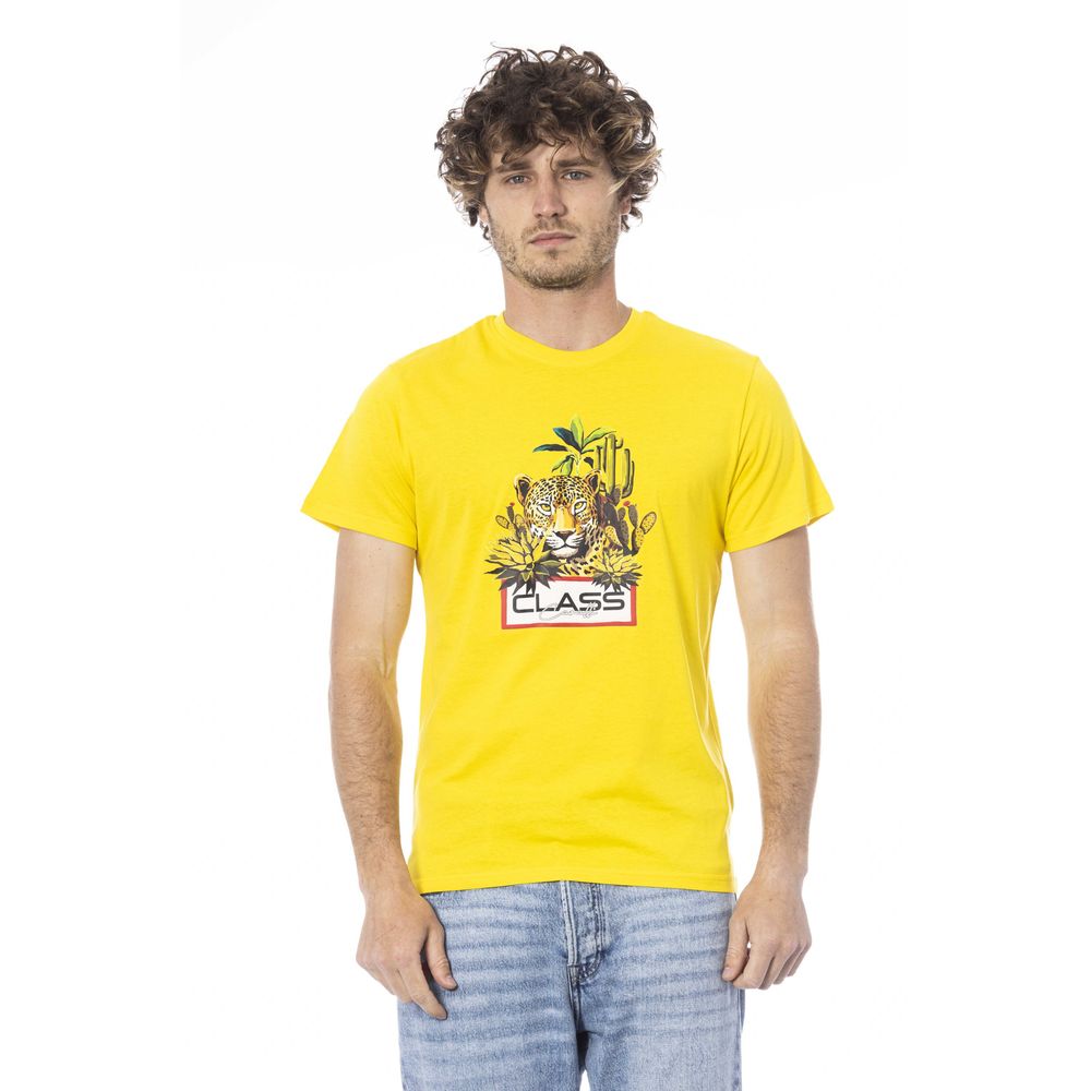 T-shirt da uomo in cotone giallo