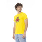T-shirt da uomo in cotone giallo