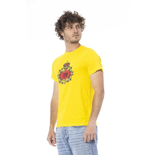 T-shirt da uomo in cotone giallo