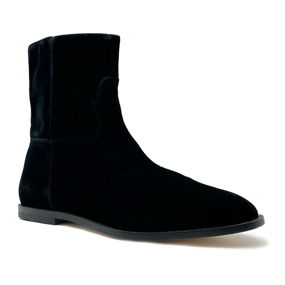 Black Calfskin Women Ankle Boot