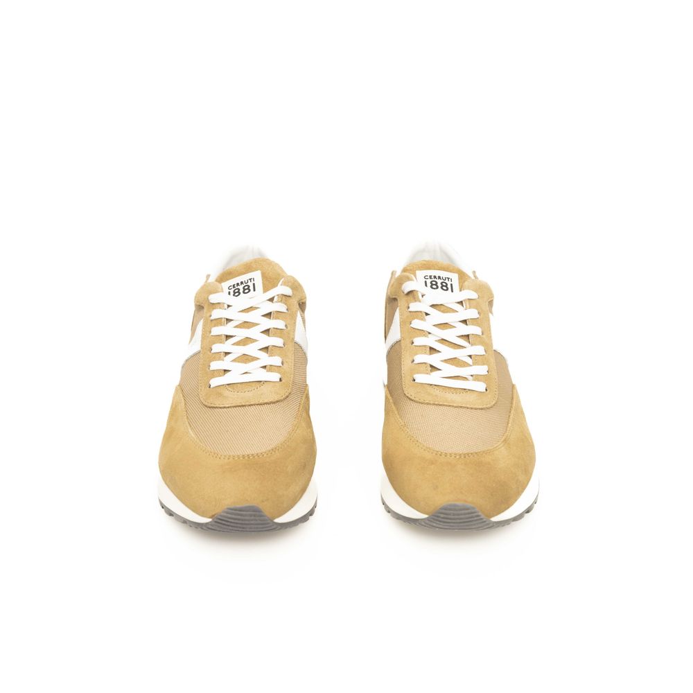 Sneaker da uomo in pelle beige