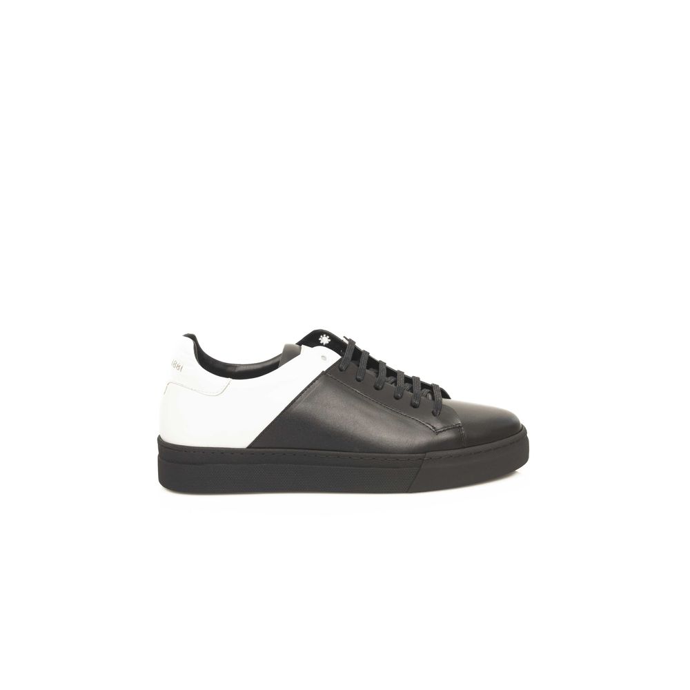 Schwarze Leder Herren Sneaker