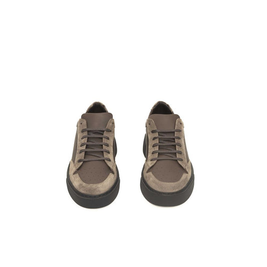 Sneaker da uomo in pelle beige