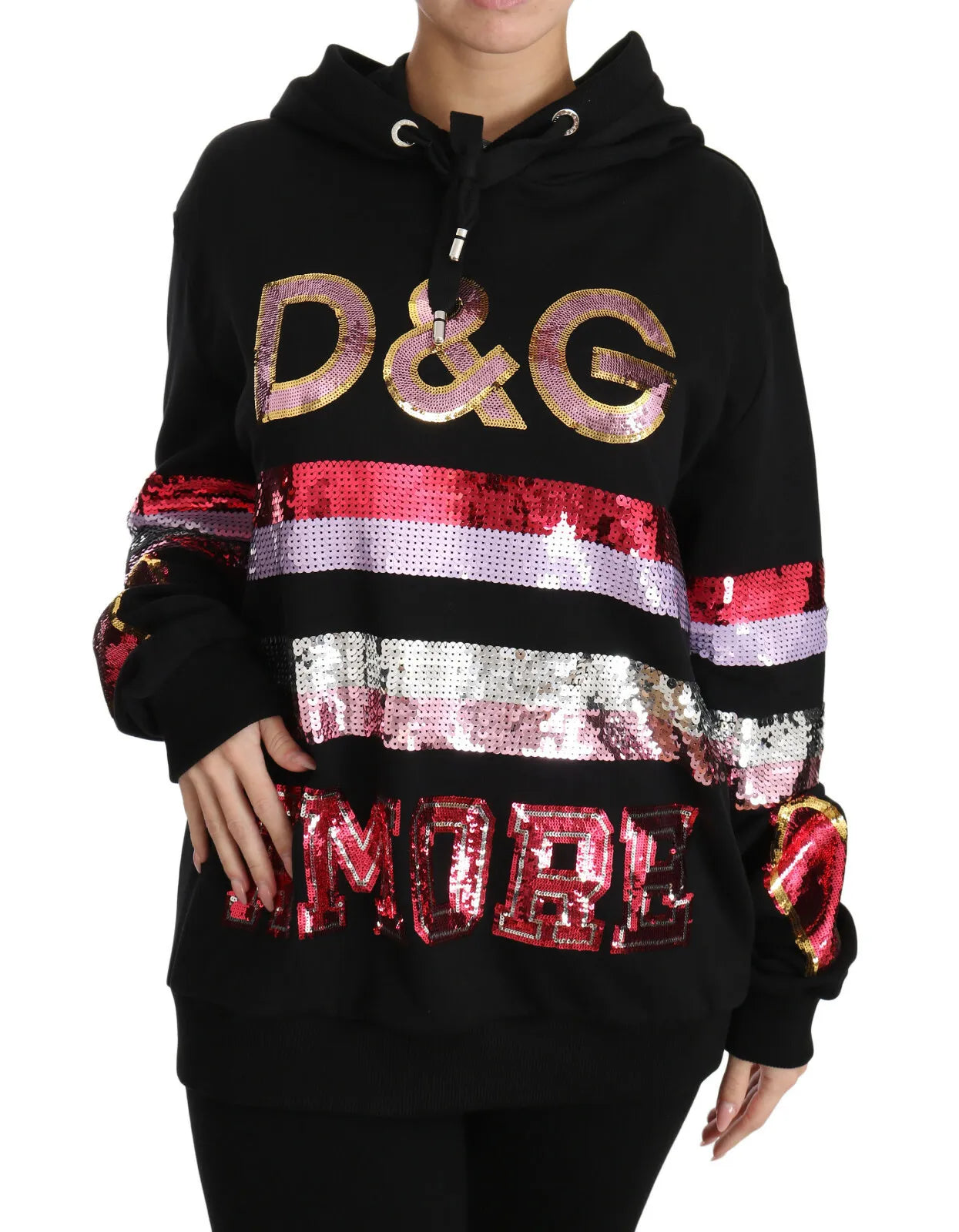 DG Pailletten-Kapuzenpullover