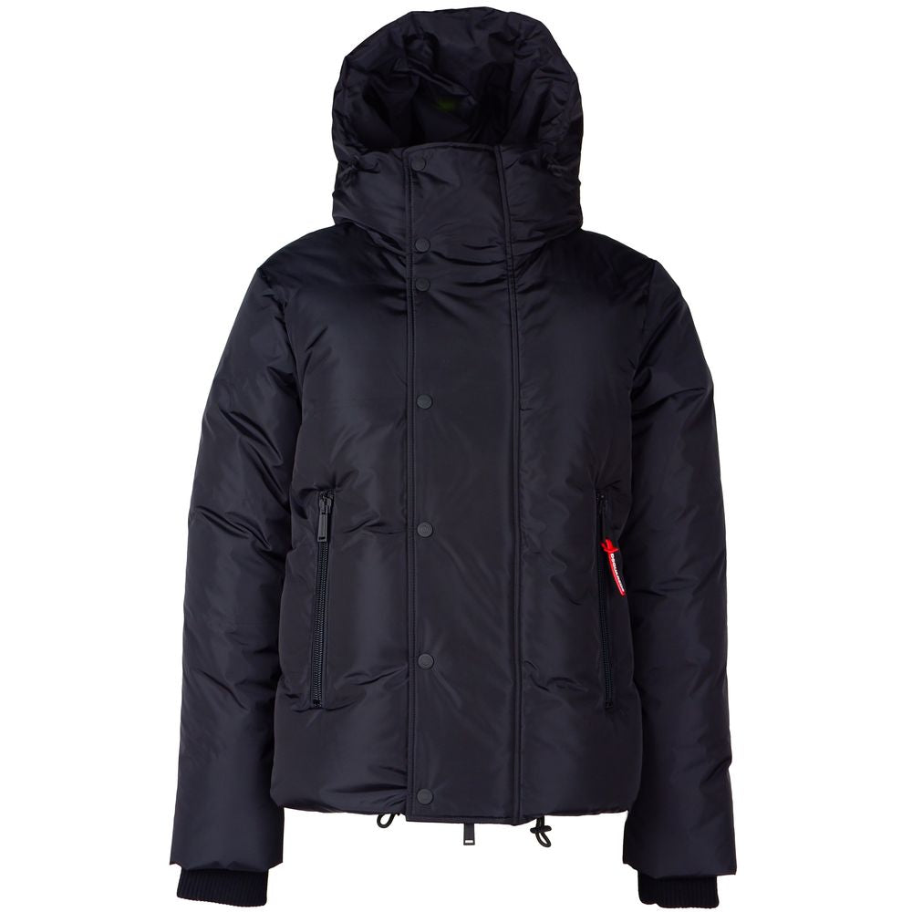 Schwarze Nylon-Herrenjacke