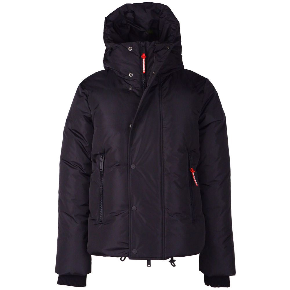 Schwarze Nylon-Herrenjacke