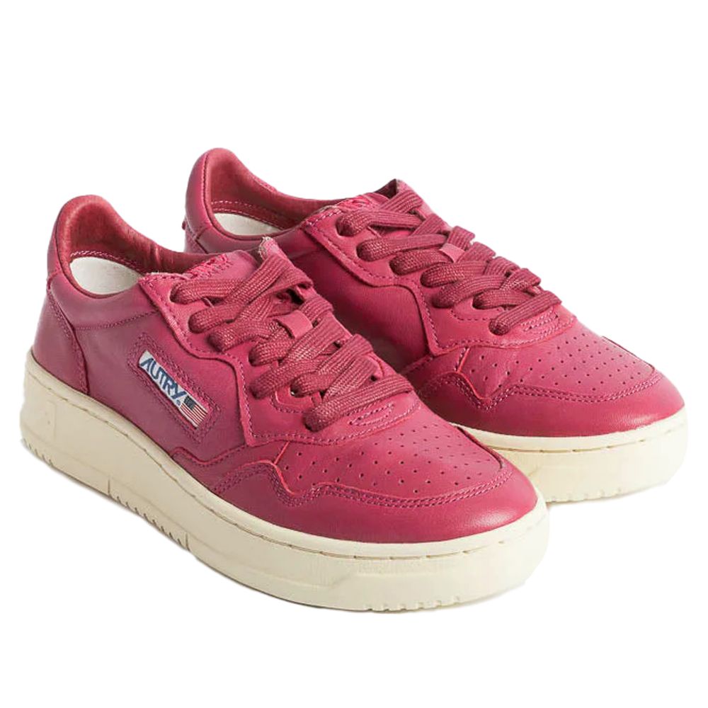 Di Capra-Sneaker aus fuchsiafarbenem Leder
