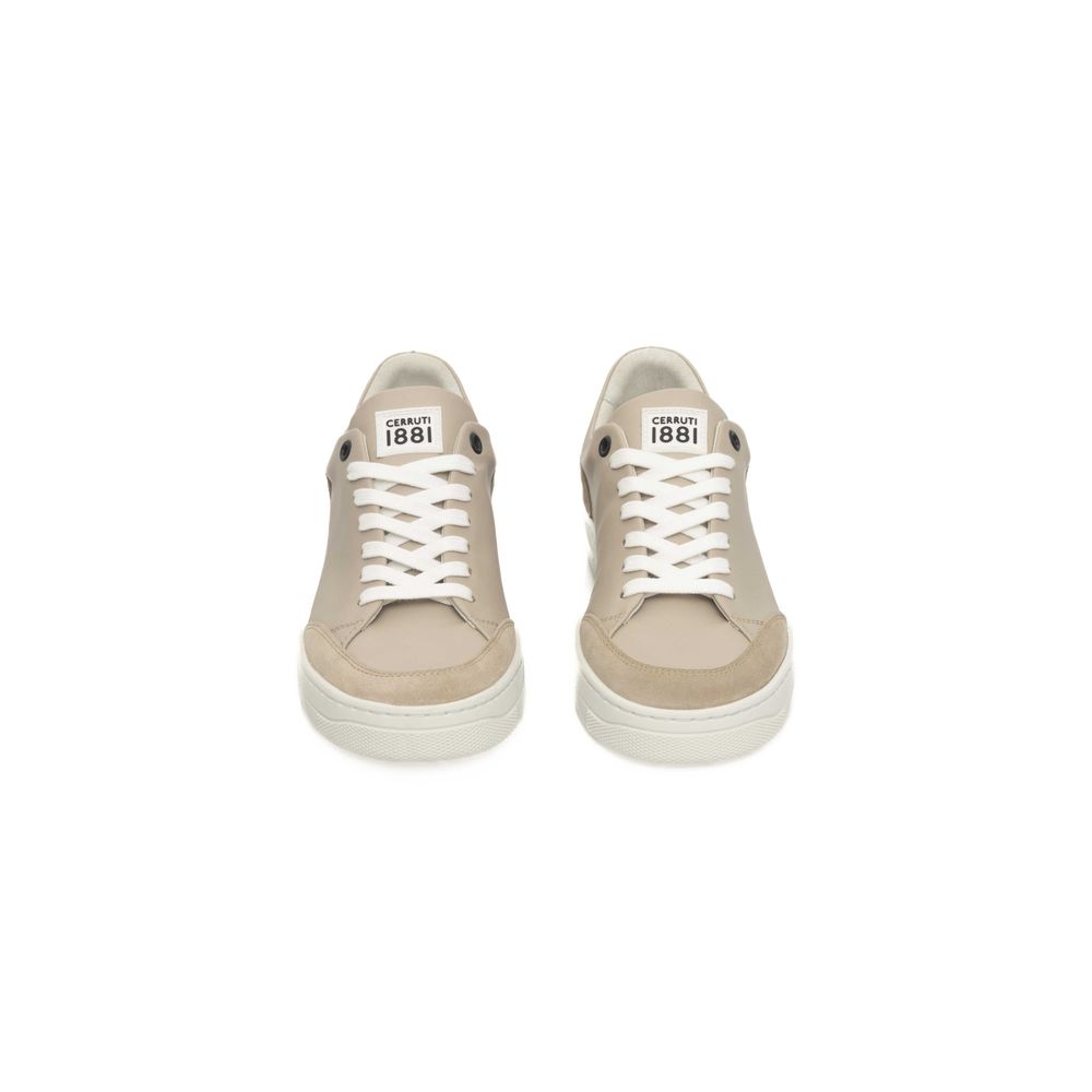 Beige Leder Damen Sneaker