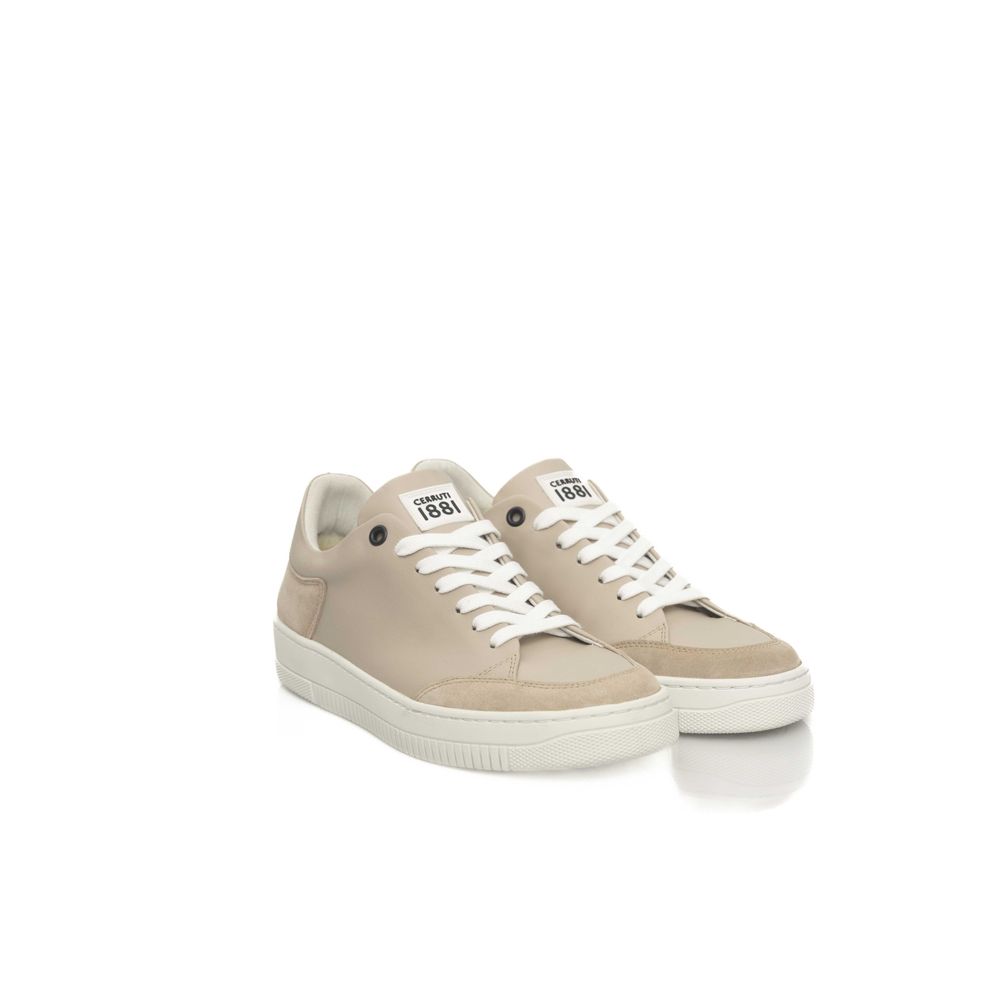 Beige Leder Damen Sneaker