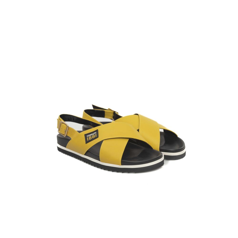 Sandalo da donna in pelle gialla