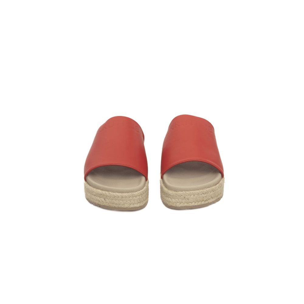 Sandalo da donna in pelle rossa