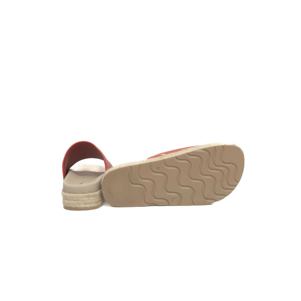 Sandalo da donna in pelle rossa