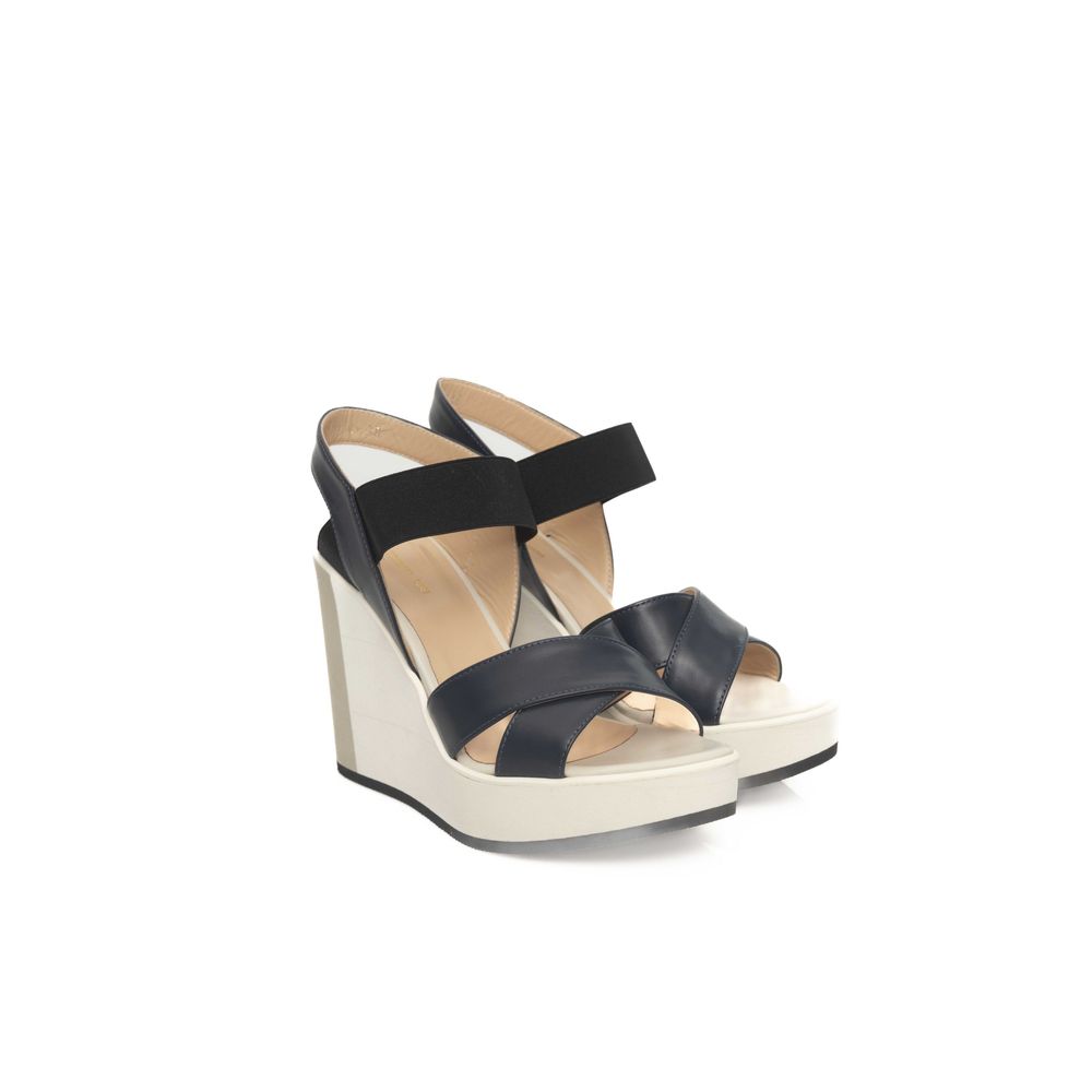 Sandalo da donna in pelle blu