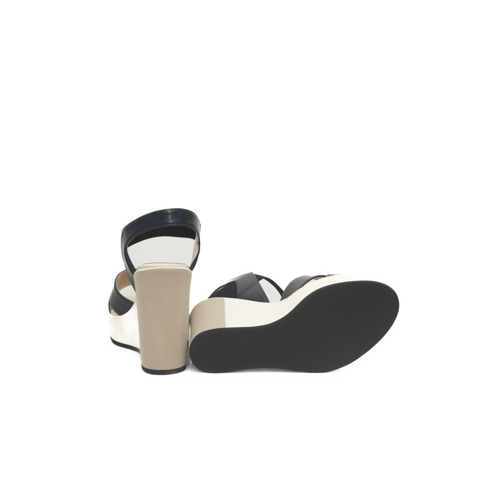 Sandalo da donna in pelle blu