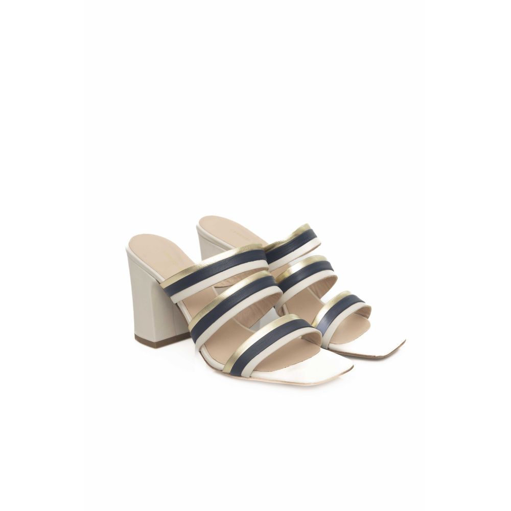 White Leather Women Sandal