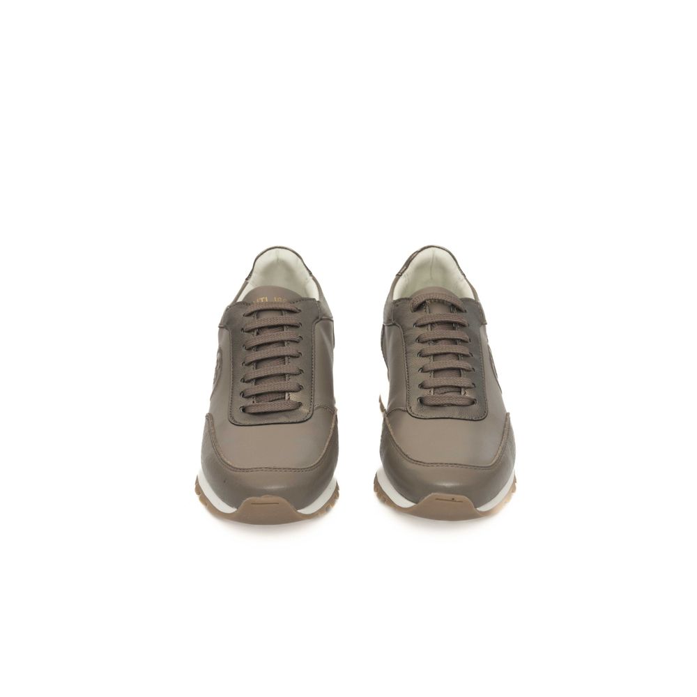 Sneaker da donna in pelle beige