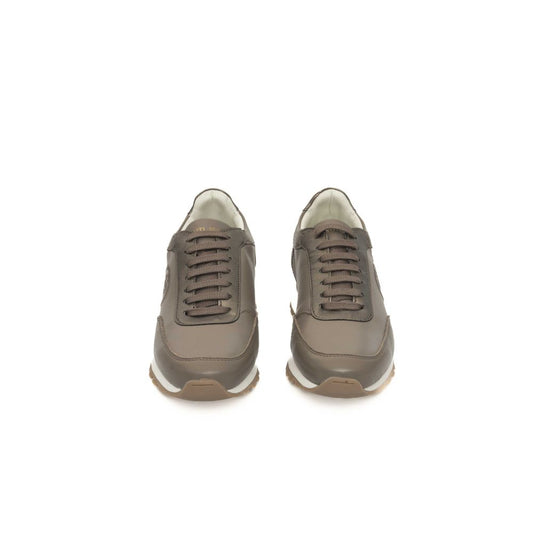 Beige Leather Women Sneaker