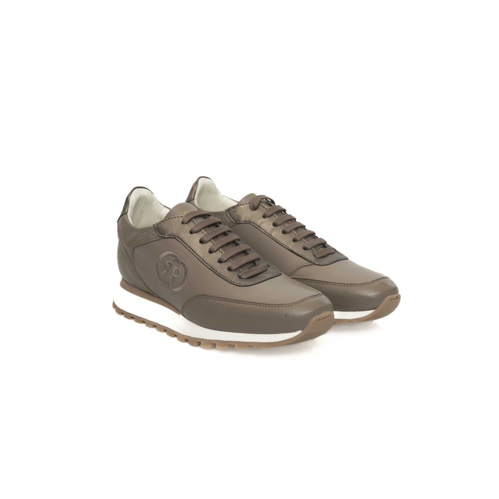 Sneaker da donna in pelle beige