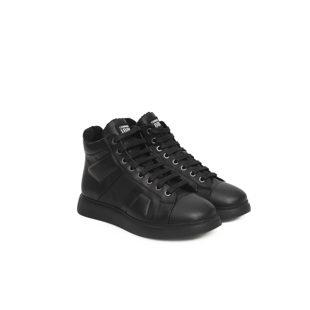 Sneaker da donna in pelle nera