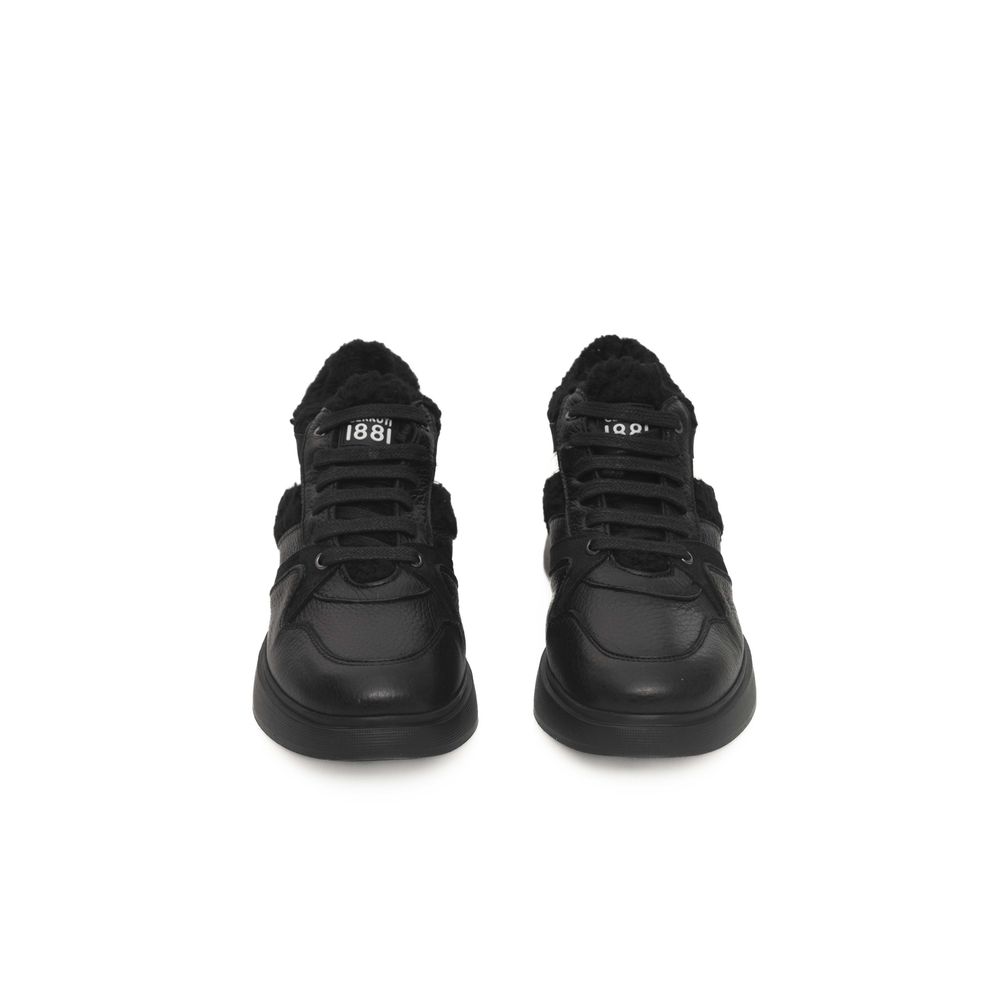 Sneaker da donna in pelle nera