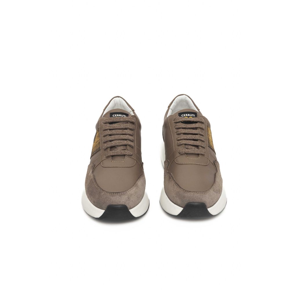 Sneaker da donna in pelle beige