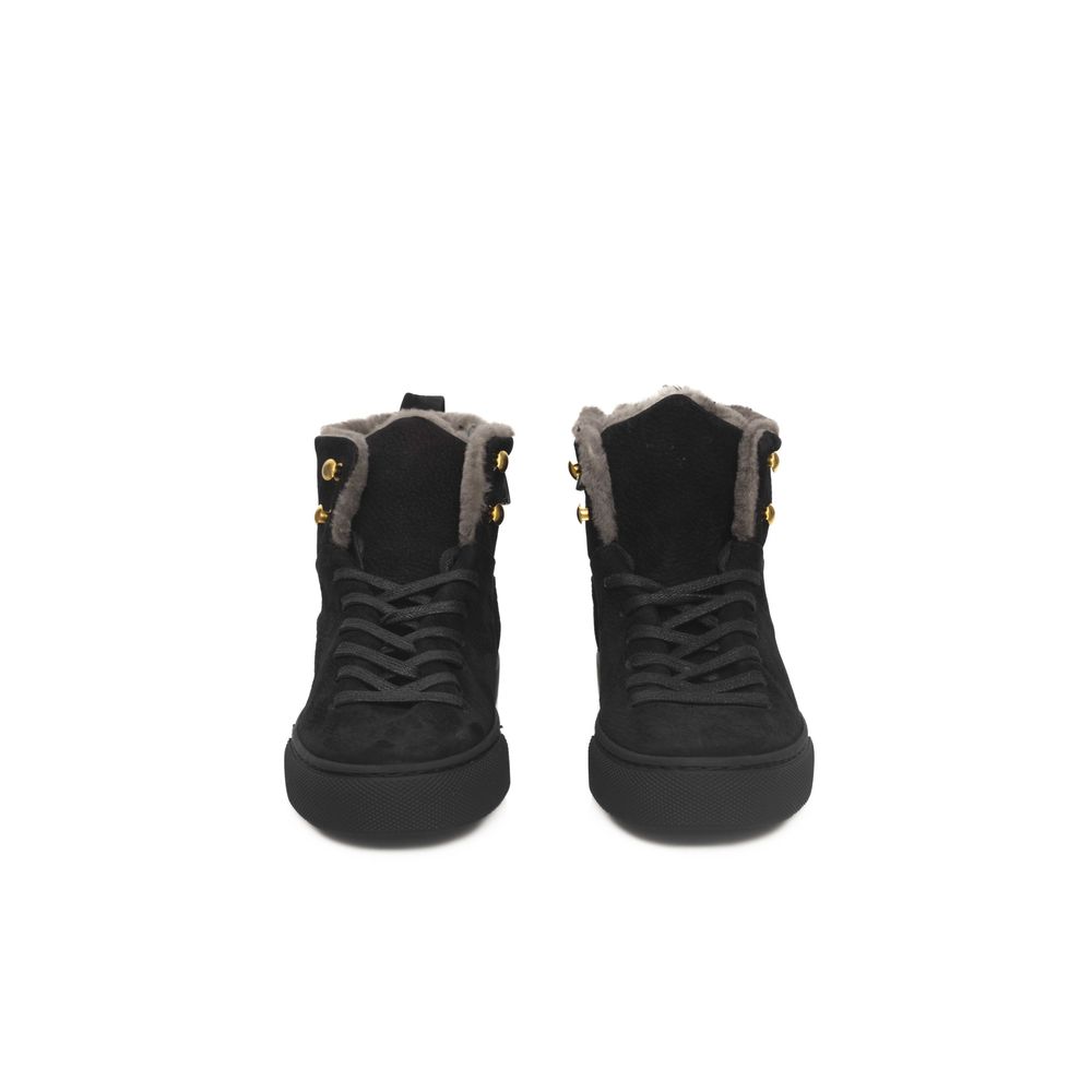 Sneaker da donna in pelle nera