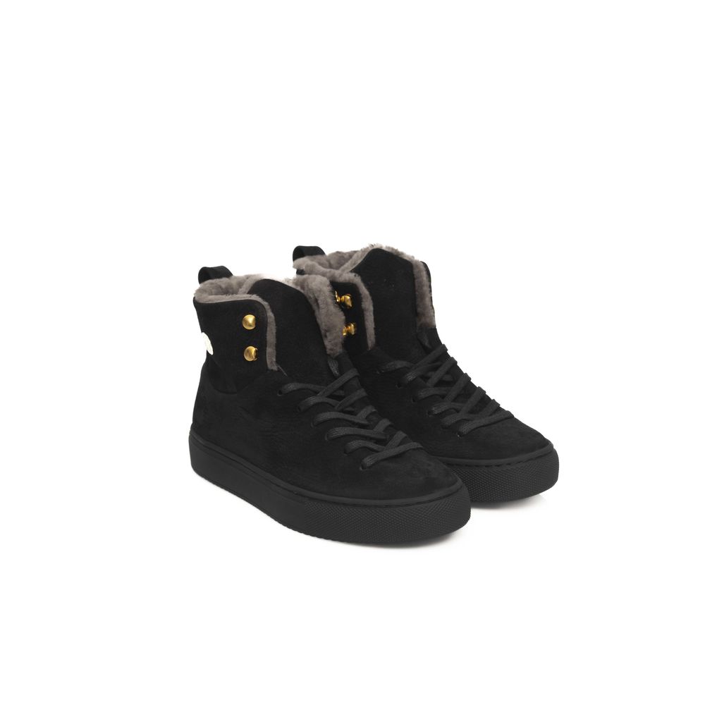 Sneaker da donna in pelle nera