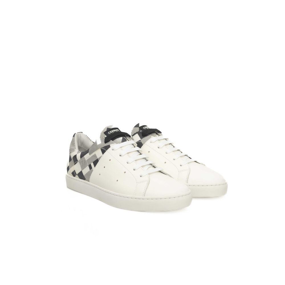Sneaker da uomo in pelle bianca