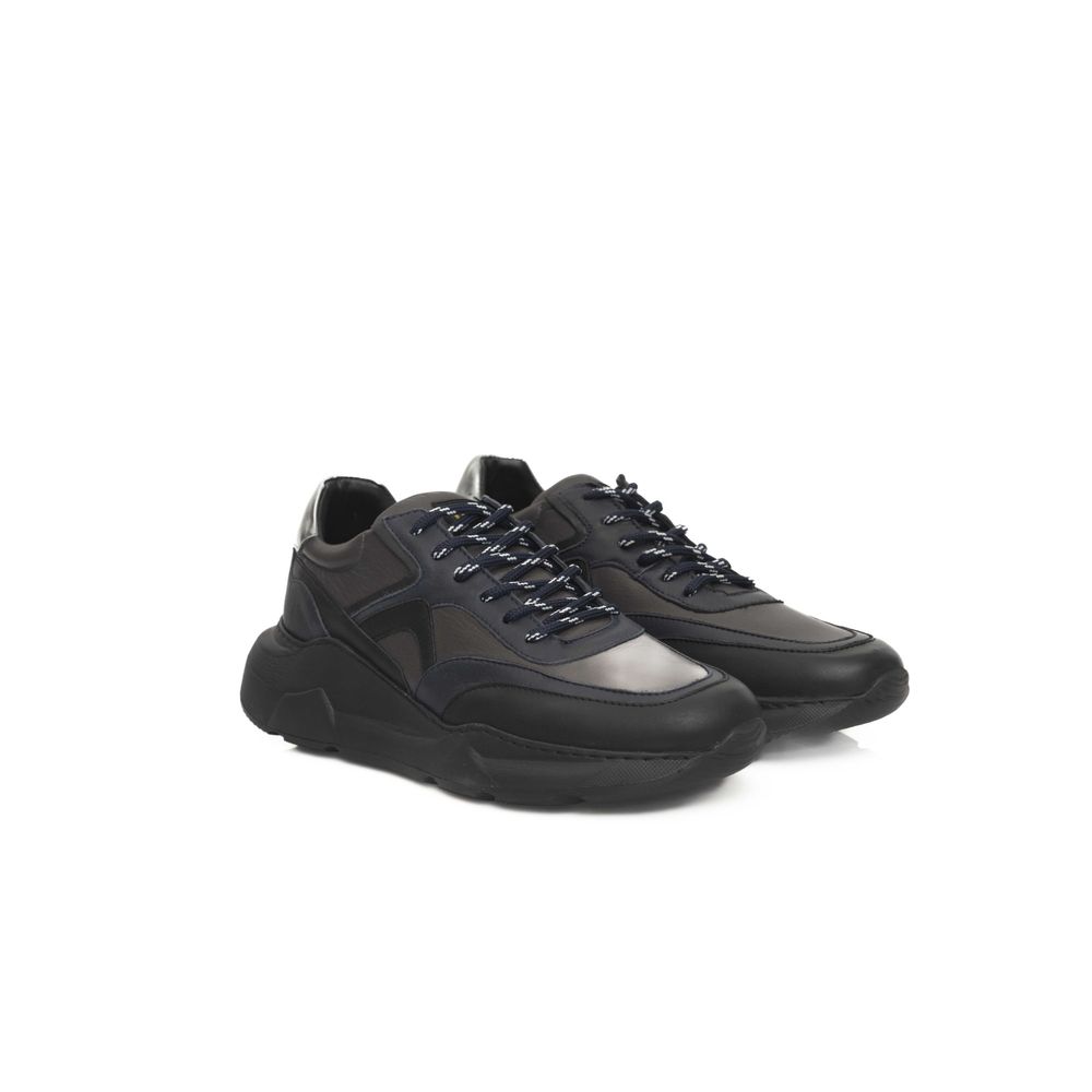 Sneaker da uomo in pelle blu