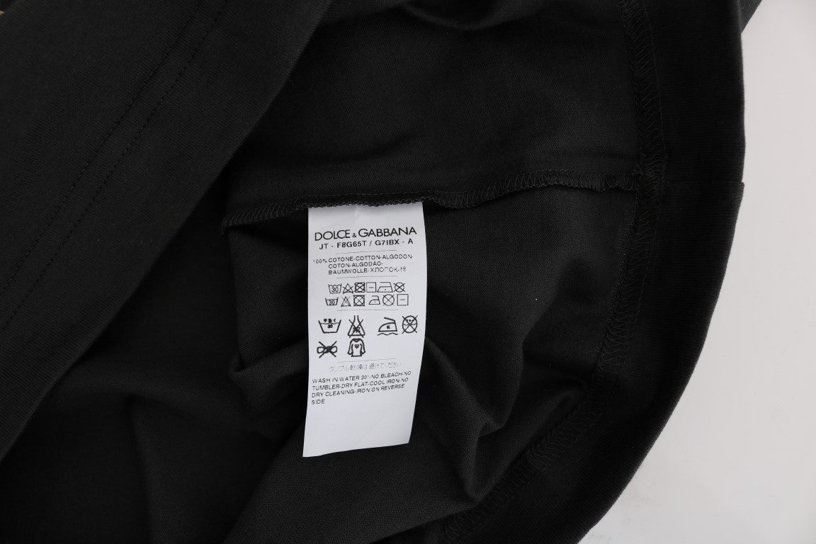 Elegantes graues Baumwoll-T-Shirt mit exklusivem Aufdruck