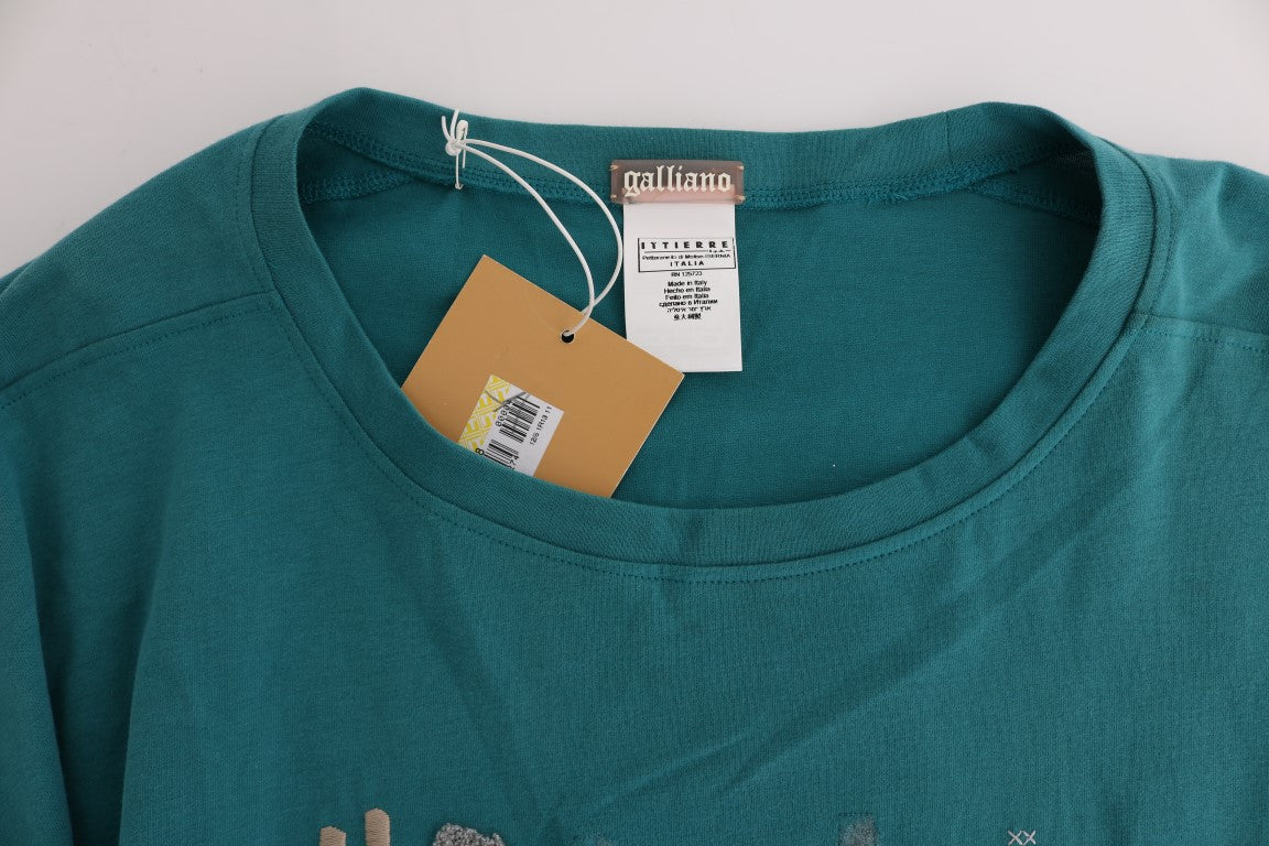Eleganter Rundhals-Baumwollpullover in Grün