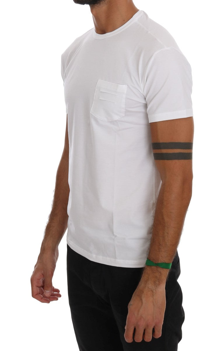 Elegantes weißes Rundhals-T-Shirt aus Baumwolle