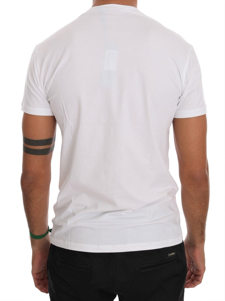 Elegantes weißes Rundhals-T-Shirt aus Baumwolle