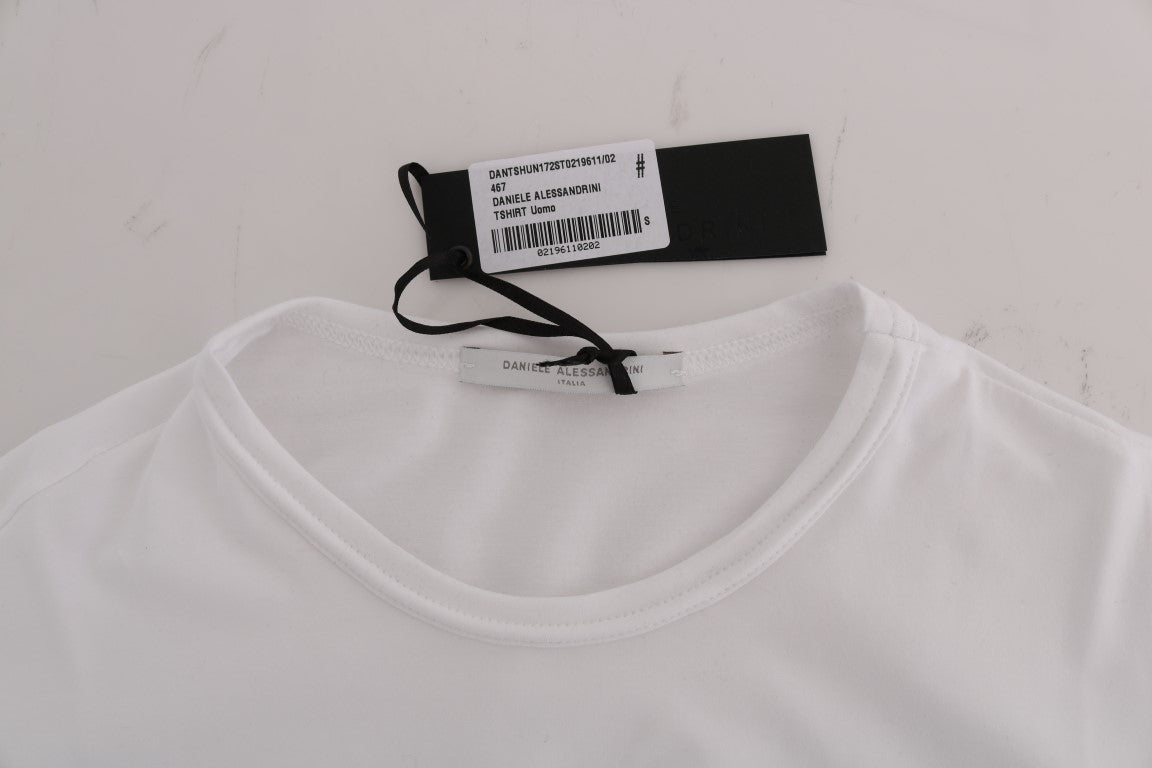 Elegantes weißes Rundhals-T-Shirt aus Baumwolle