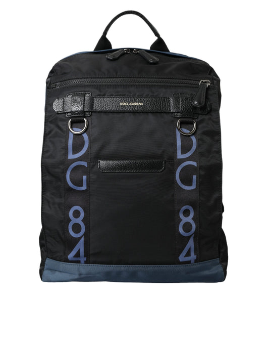 Zaino da scuola con logo DG in nylon nero, borsa da uomo