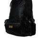 Black Patent Leather Logo Plaque Backpack Bag