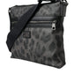 Gray Leopard PVC Leather Messenger Cross Body Bag