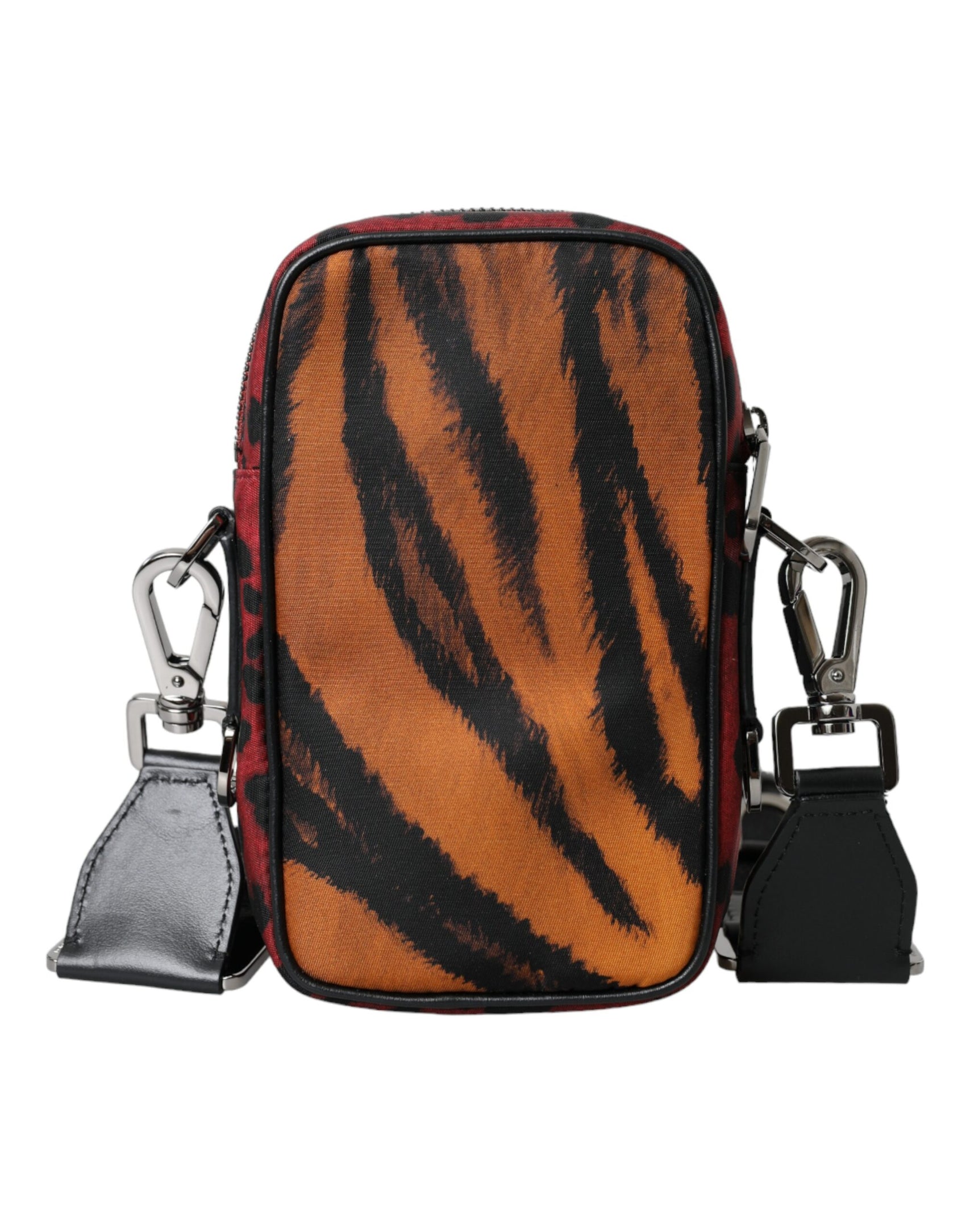 Mehrfarbige Umhängetasche aus Nylon mit Tiger-Print und Logo