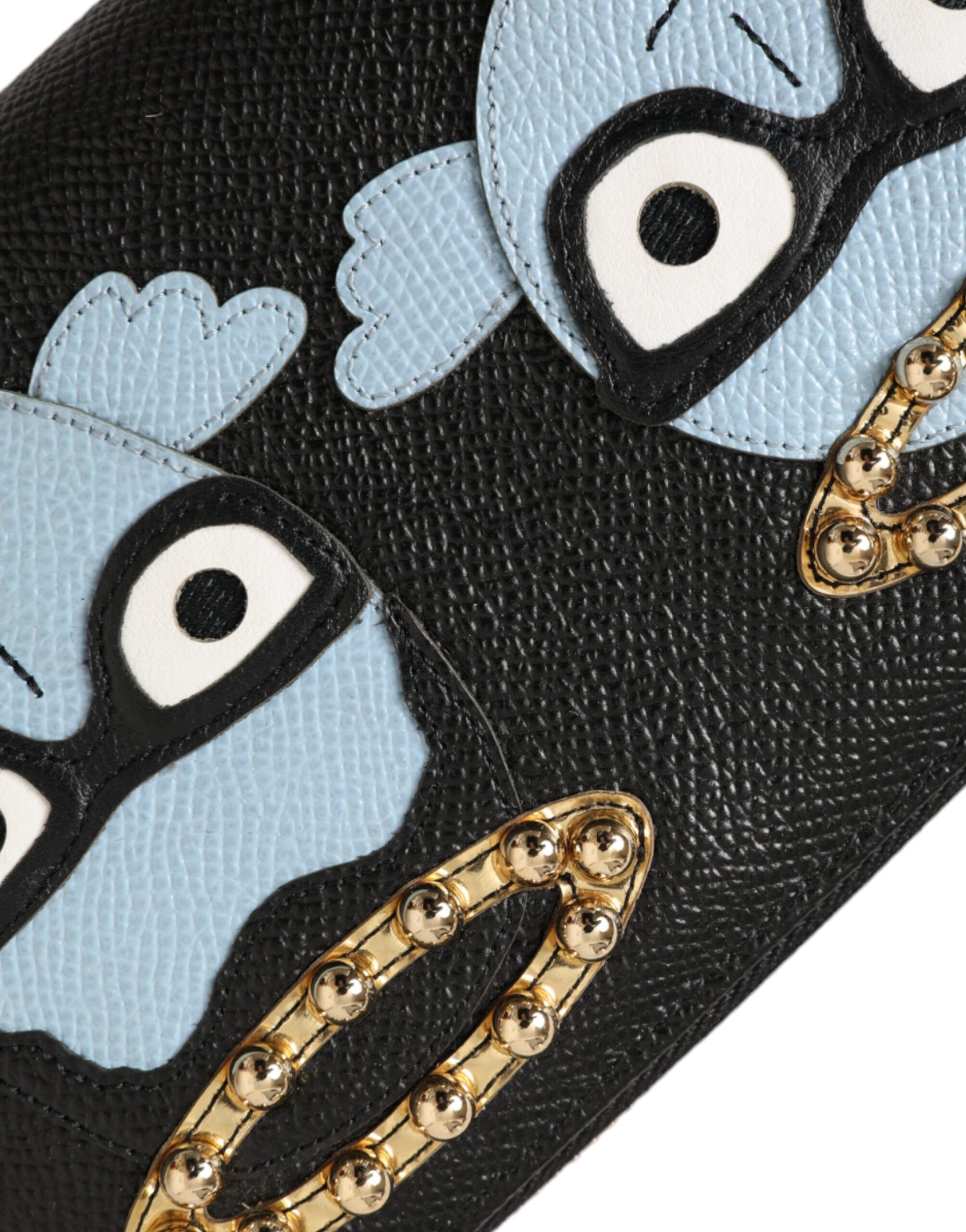 Schwarz Blau Leder #DGFAMILY Reißverschluss Continental Herren Geldbörse