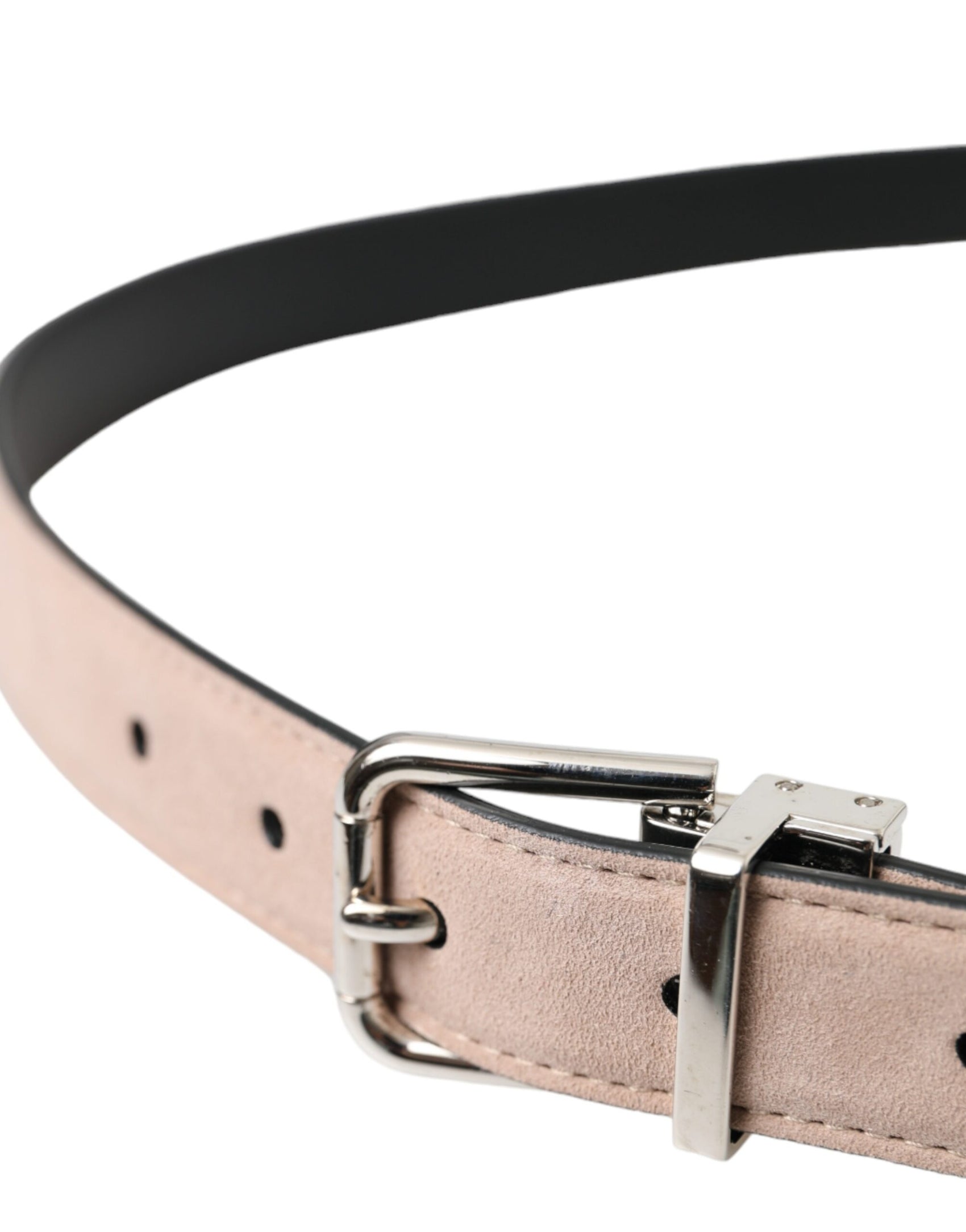 Cintura uomo in pelle scamosciata beige con fibbia argentata